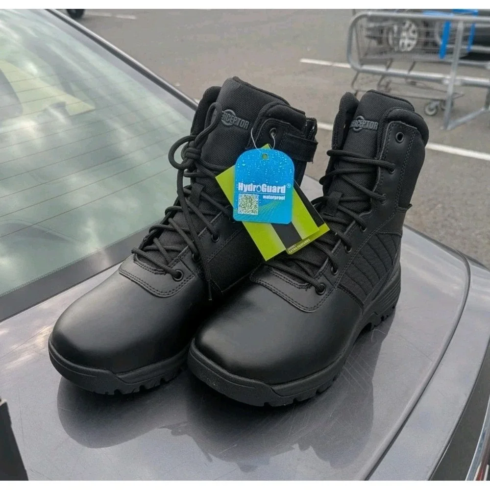 Waterproof Tactical Military Combat Work Boots Mens 9.5 Black Interceptor Jarret